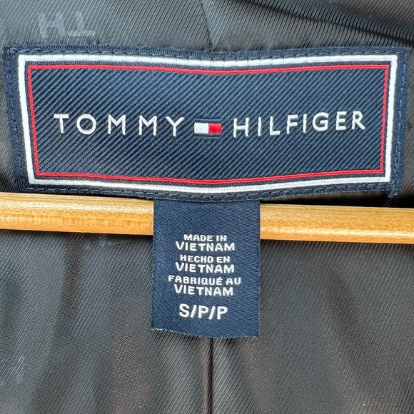 Tommy Hilfiger Hooded Toggle Walker Coat Wool Blend Black SMALL Classic Academia - Picture 12 of 14